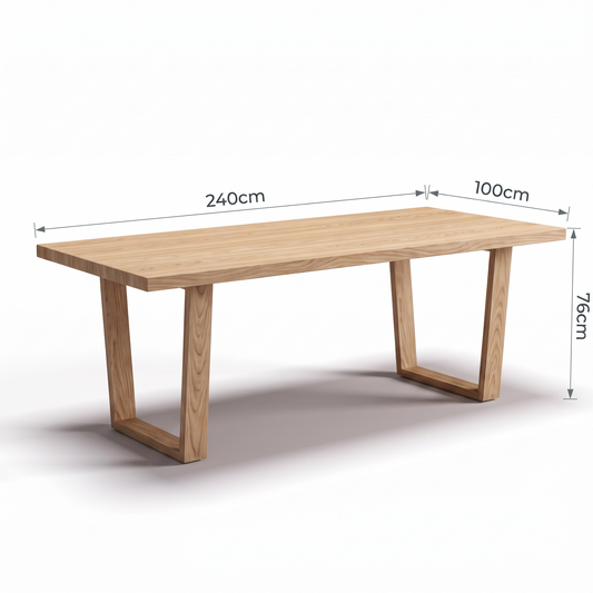 Direct Furniture Depot Lume rectangular oak dining table with a natural finish and sturdy closed-leg design.