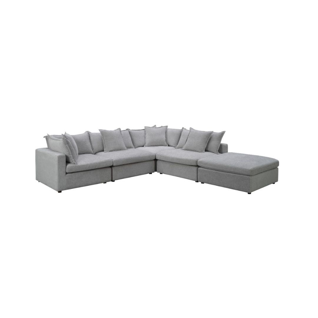 Elix Fabric Modular Corner Lounge with Ottoman