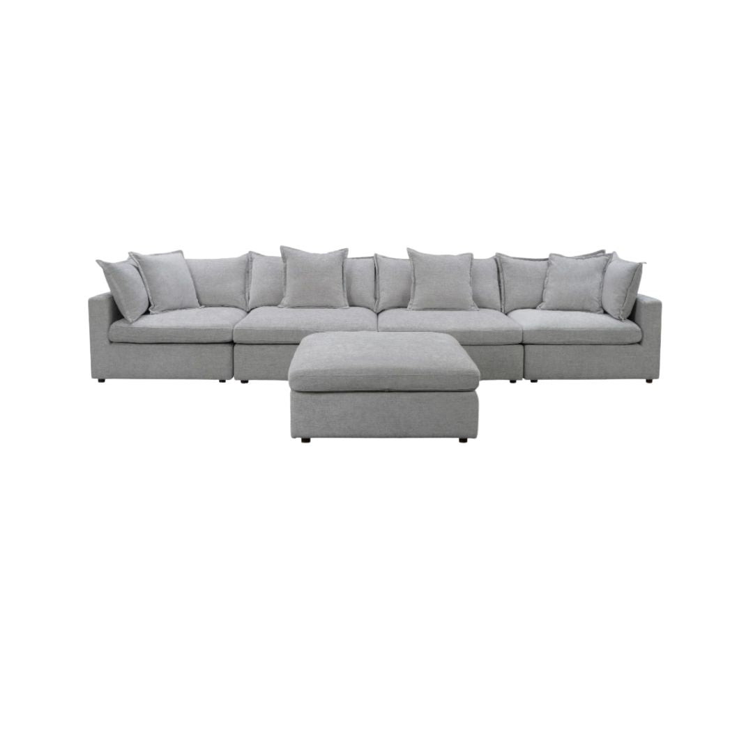 Elix Fabric Modular Corner Lounge with Ottoman