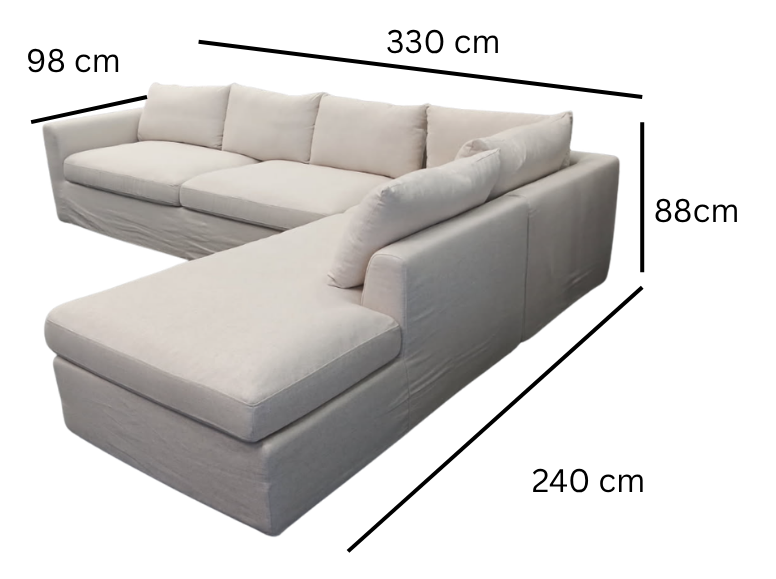 Marlo Fabric Corner Lounge with Chaise