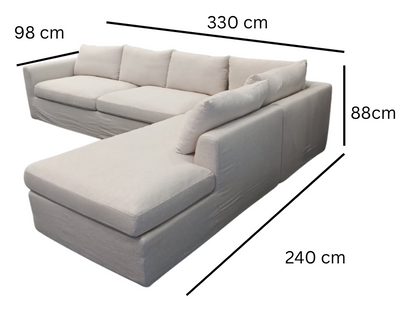 Marlo Fabric Corner Lounge with Chaise