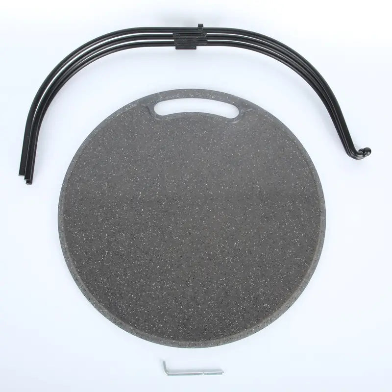 Compact Folding Wrought Iron Round Table-2