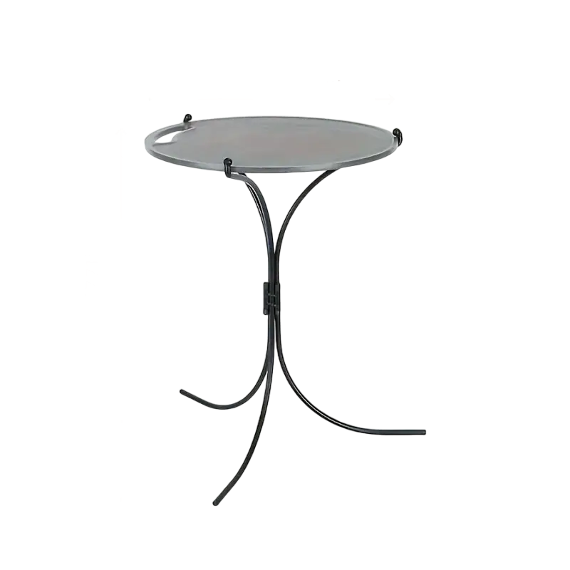 Compact Folding Wrought Iron Round Table-0