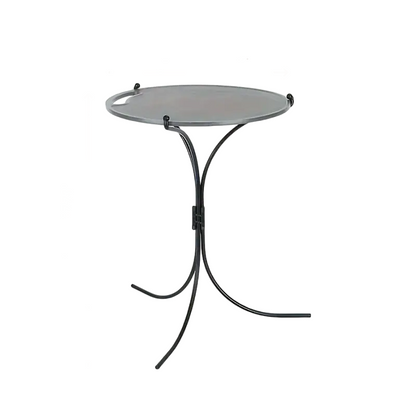 Compact Folding Wrought Iron Round Table-0