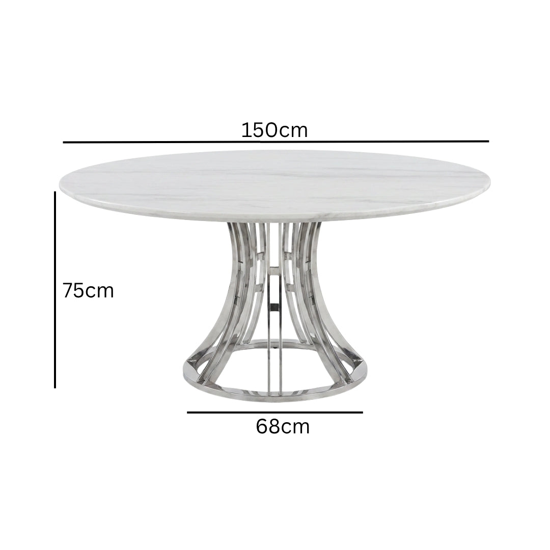 Verona Round Marble Dining Table