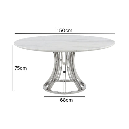 Verona Round Marble Dining Table