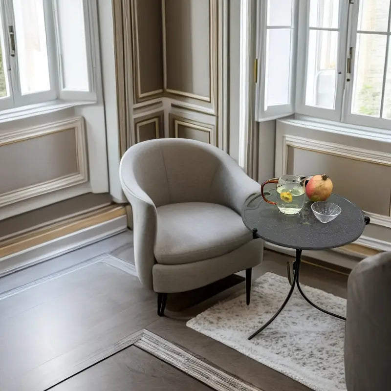 Compact Folding Wrought Iron Round Table-4