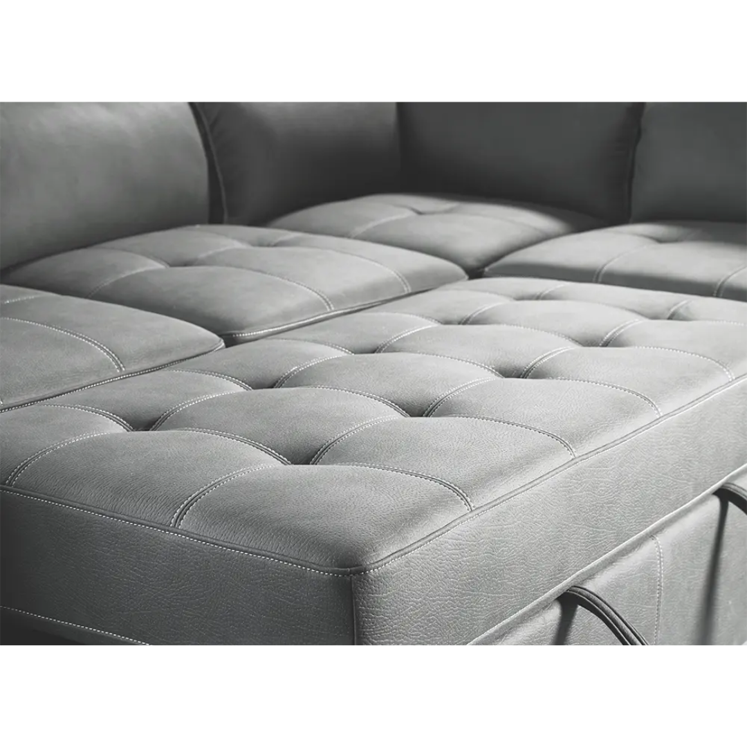 Luna L Shape Sofa Bed with 1 Storage Ottoman & 2 Side Ottomans