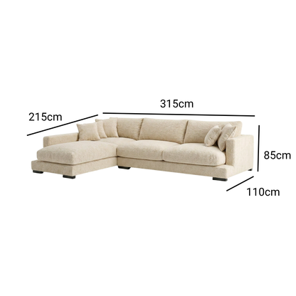 Weston Fabric 3 Seater with Chaise