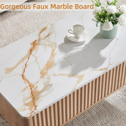 Cavo Marble Lift Top Coffee Table with Storage