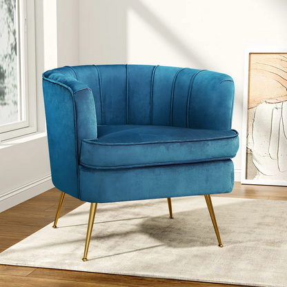 Atlantis Blue Velvet Armchair