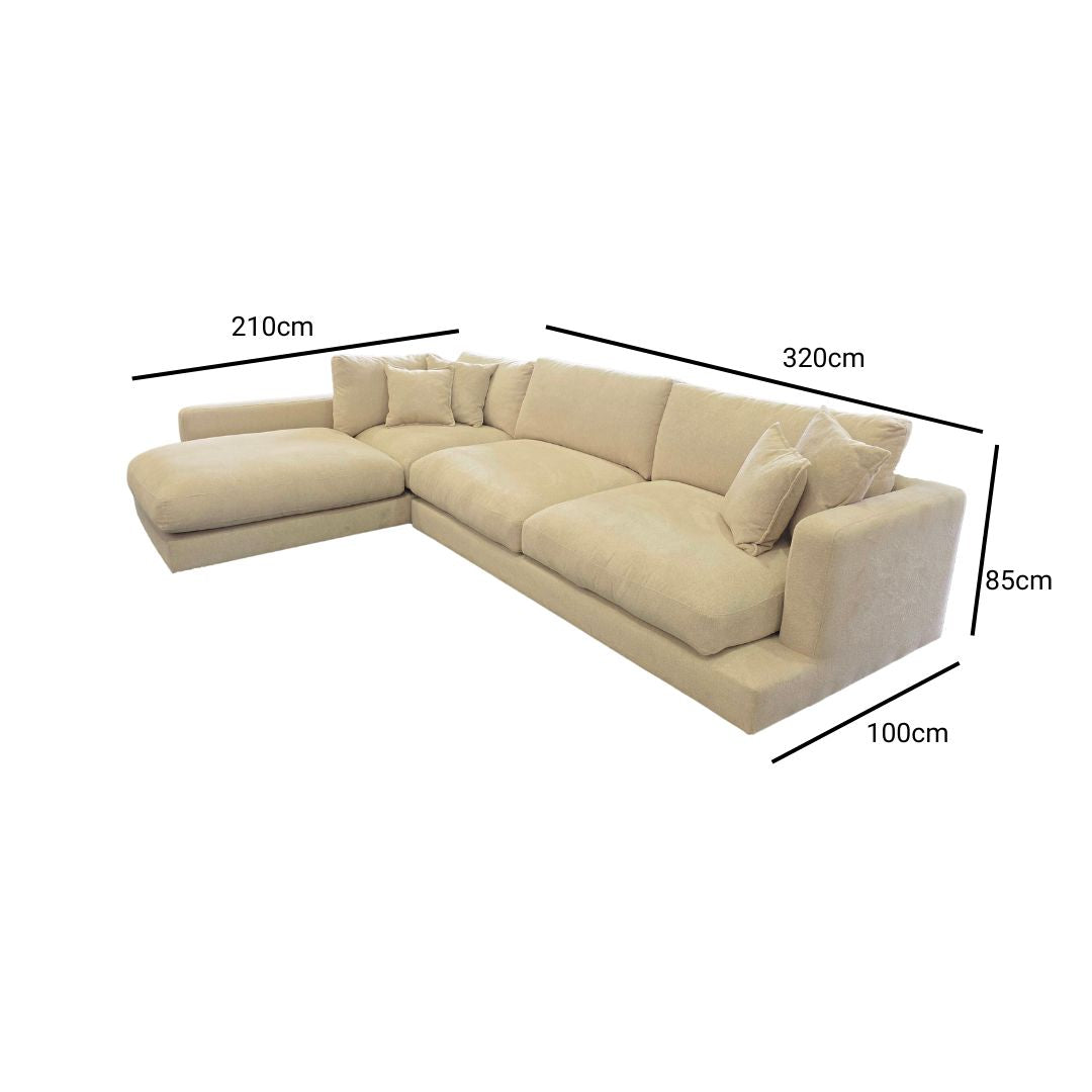 Weston Fabric 3 Seater with Chaise