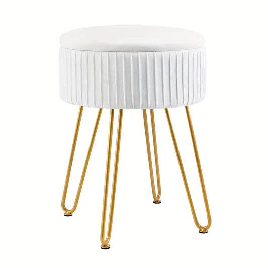 Creative Round Storage Stool- White-0
