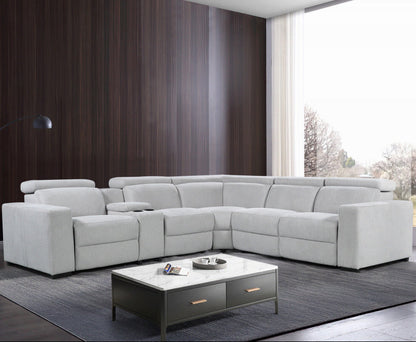 Renzo Electric Recliner Nappa Fabric Modular Corner Lounge