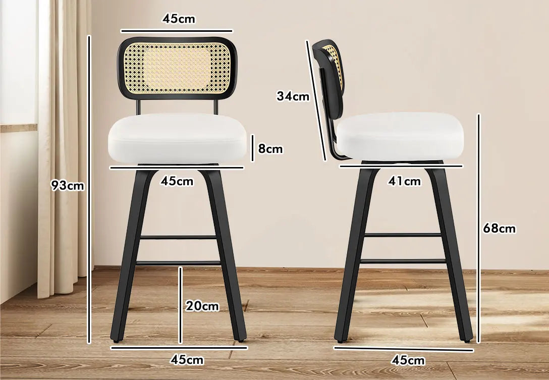 Modexa Padded Seat Bar Stool - Set of 2
