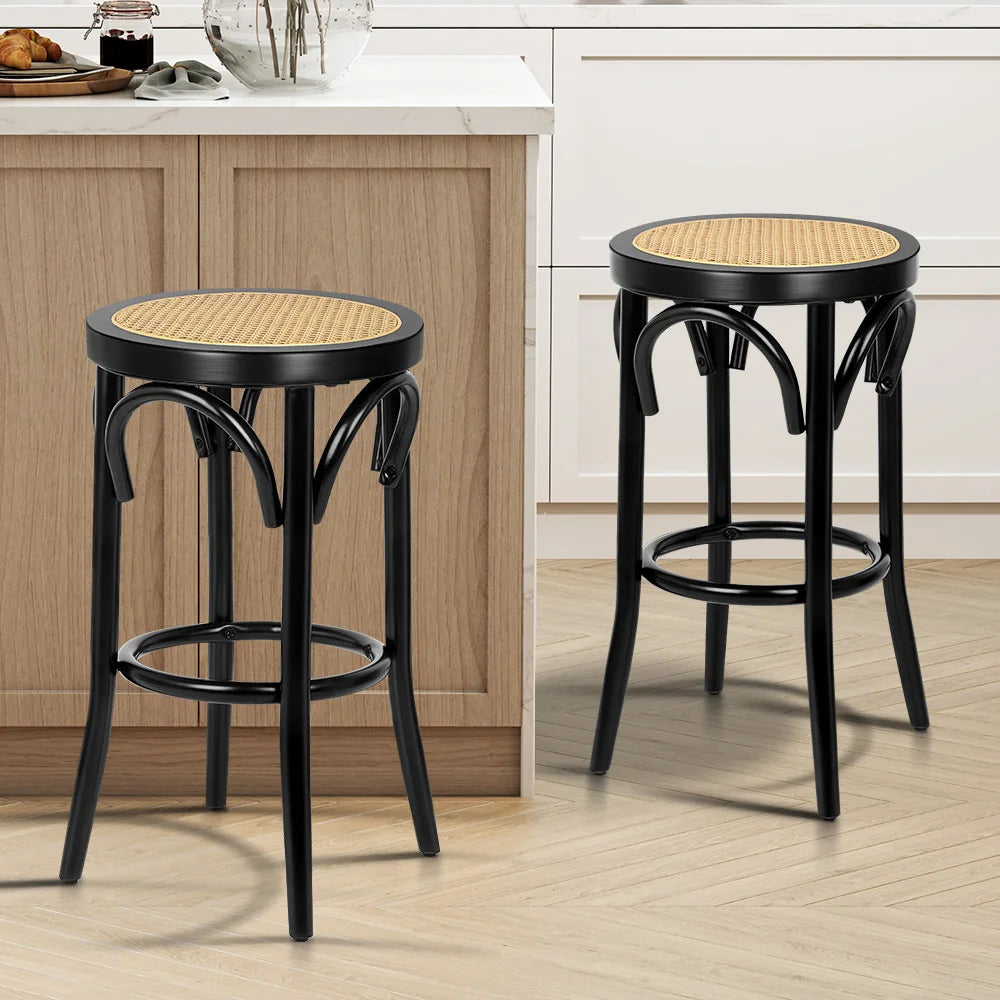 Arqen Rattan Bar Stool - Set of 2