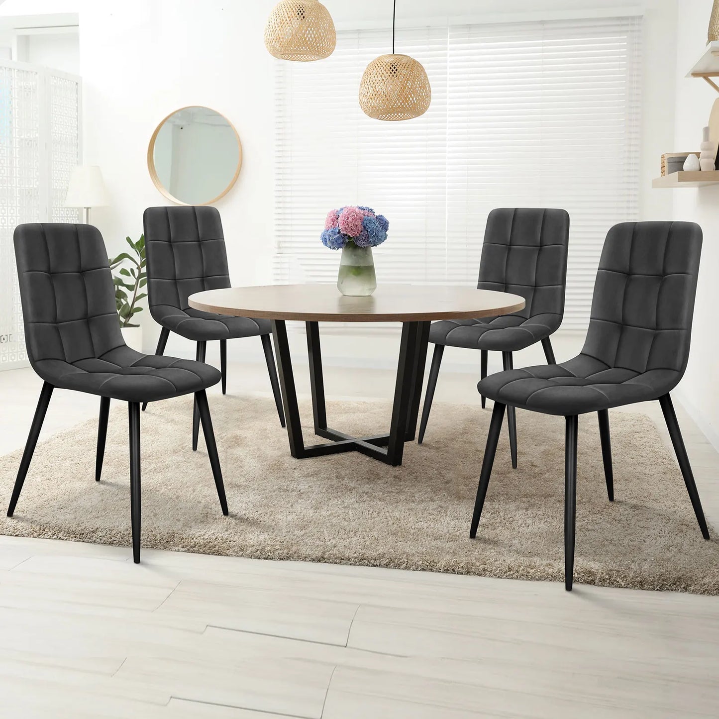 Axira Padded Sqaure Dining Chair - Set of 4