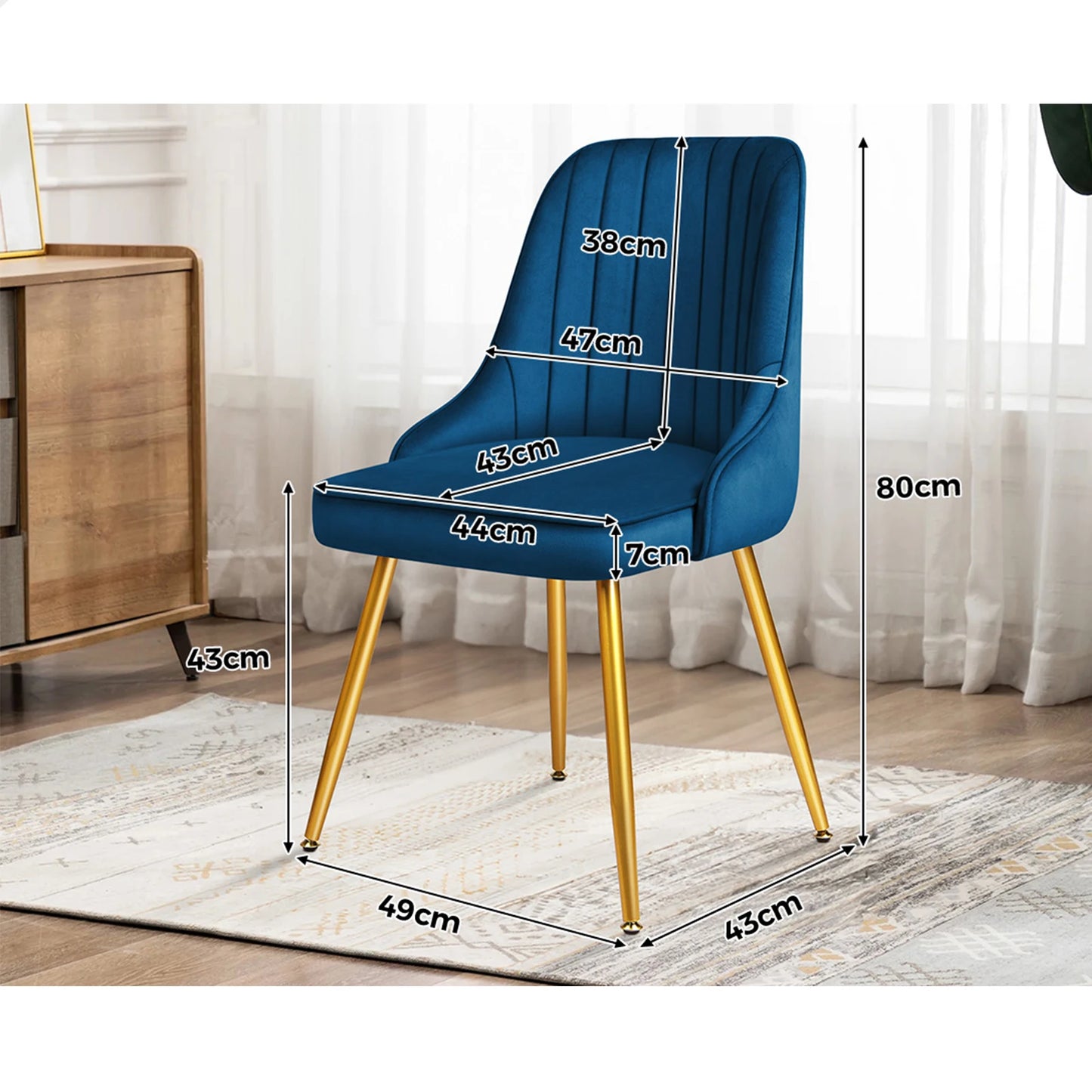 Zerra Velvet Dining Chair - Set of 2