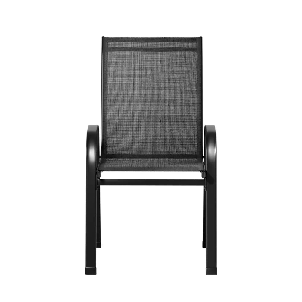 Auri Black Stackable Outdoor Chair - Set of 2