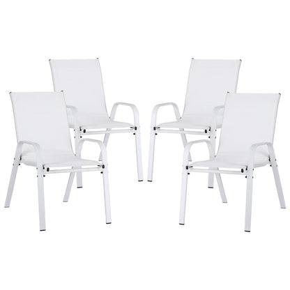 Auri White Stackable Outdoor Chair - Set of 4