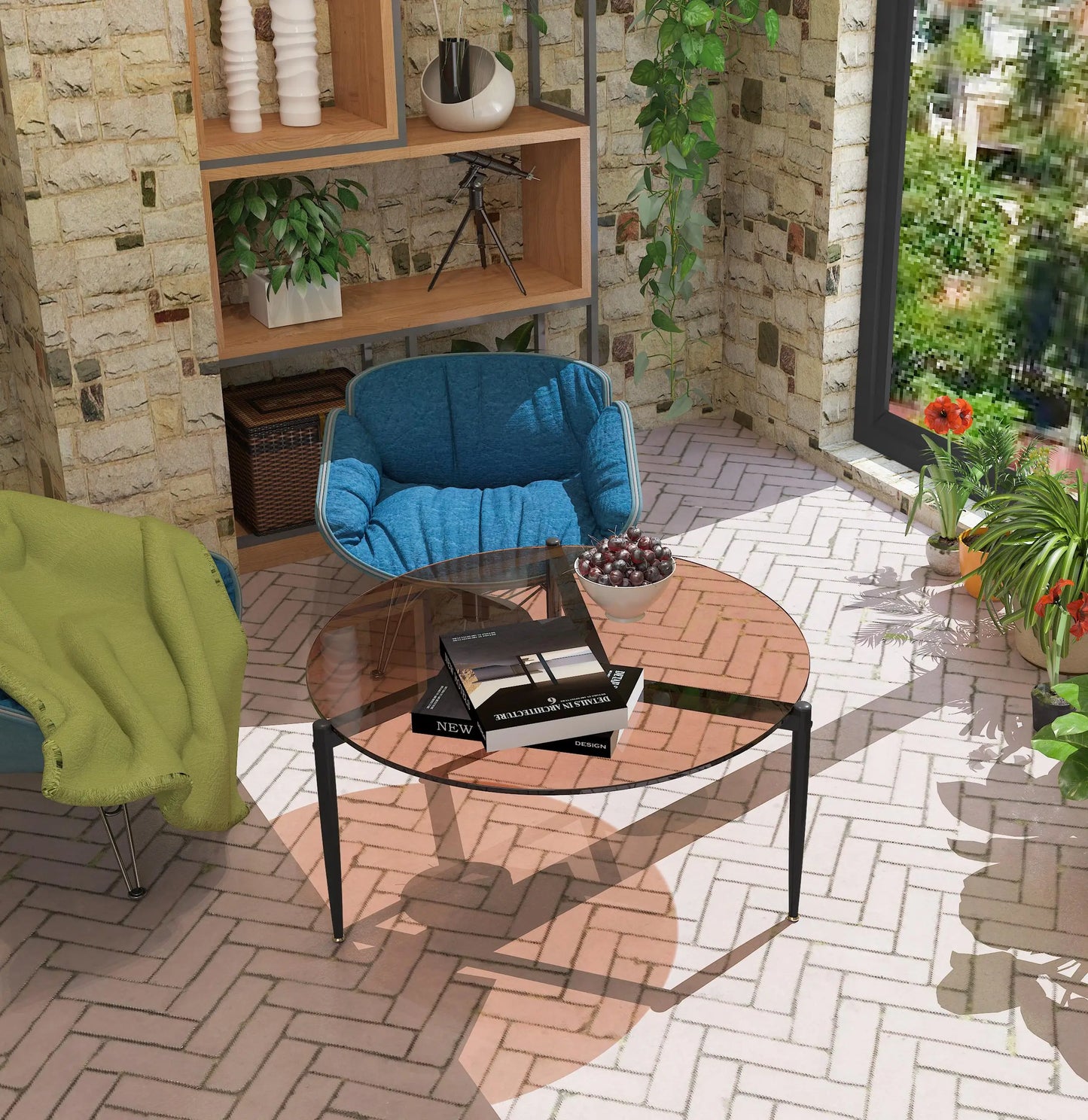 Trevia Round Glass Coffee Table