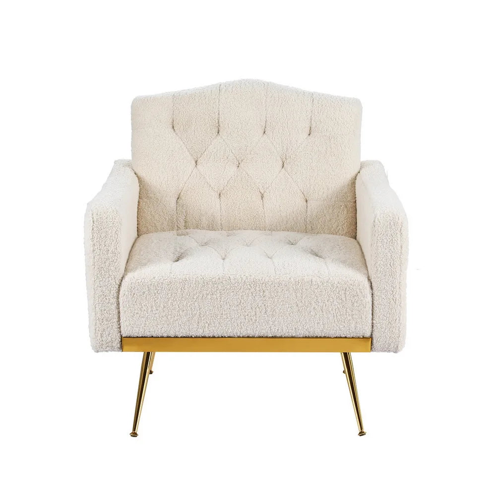 Kingsley Boucle Fabric White Armchair