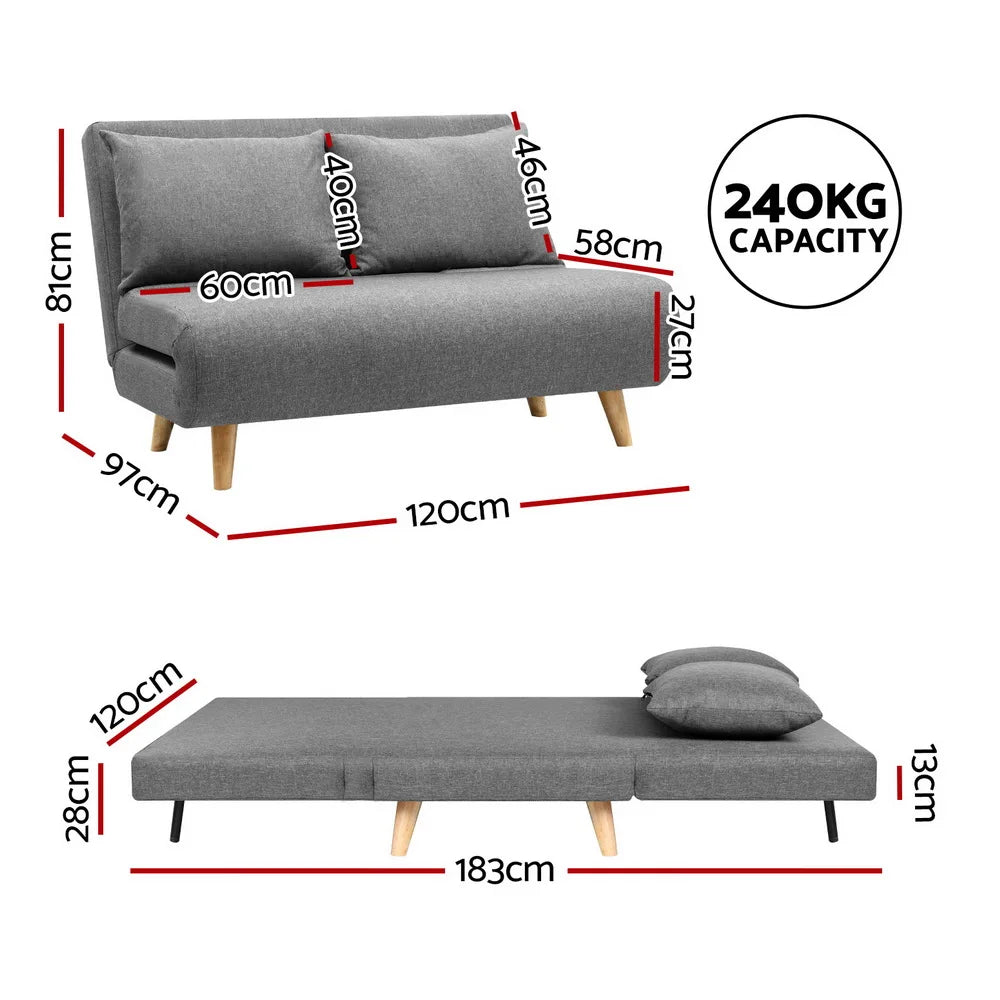 Nori Fabric 2 Seater Sofa Bed