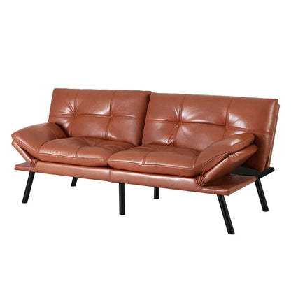 Dexter 3 Seater Sofa Bed & Adjustable Armrest - Jersey Brown