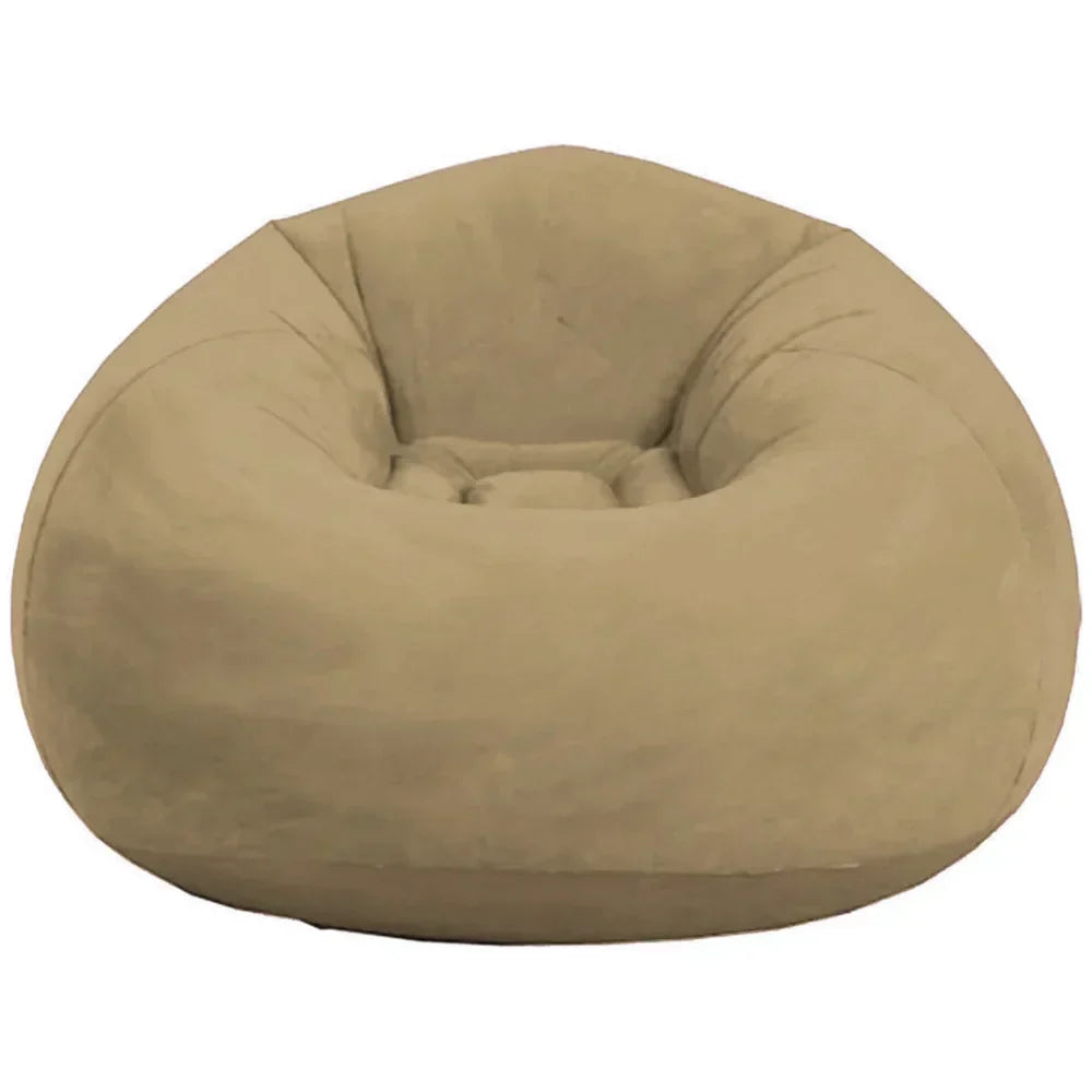 Khaki Inflatable Sofa - Portable Round Lazy Sofa Chair-0