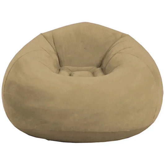 Khaki Inflatable Sofa - Portable Round Lazy Sofa Chair-0