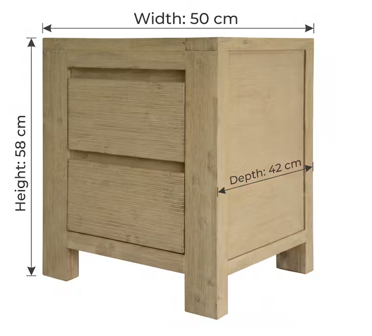 Watson Two Drawers Bedside Table
