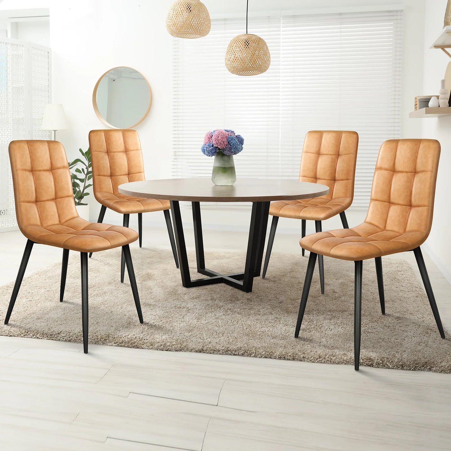 Axira Padded Sqaure Dining Chair - Set of 4