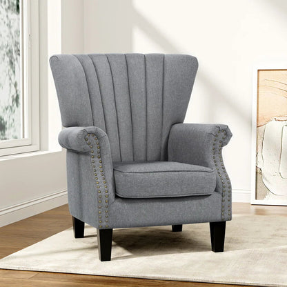 Windsor Grey Wingback Armchair