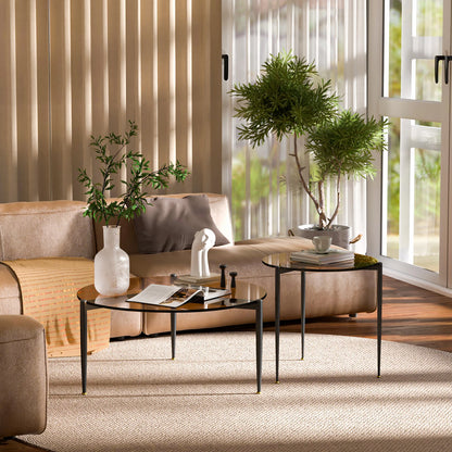 Trevia Round Glass Coffee Table