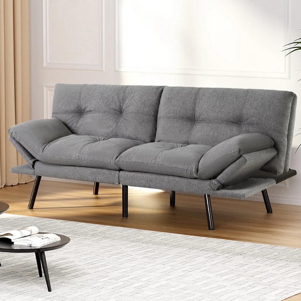 Doakes 3 Seater Fabric Sofa Bed - Grey