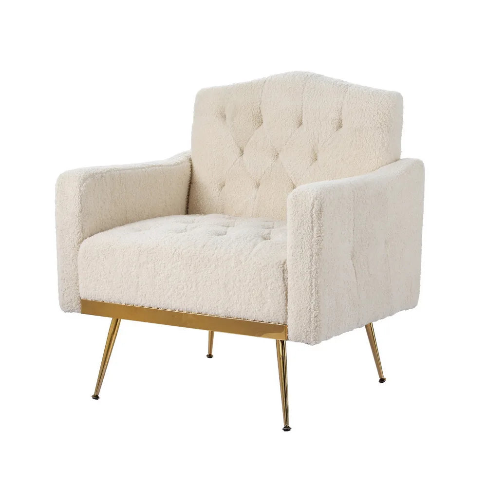 Kingsley Boucle Fabric White Armchair