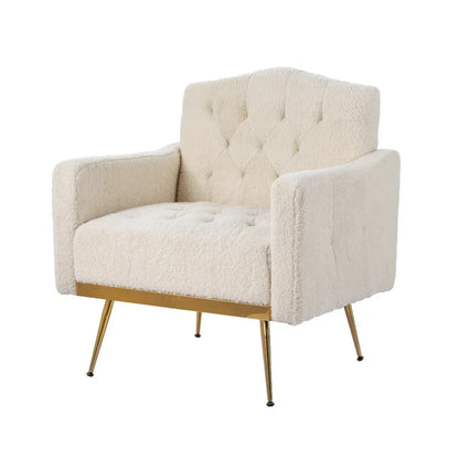 Kingsley Boucle Fabric White Armchair