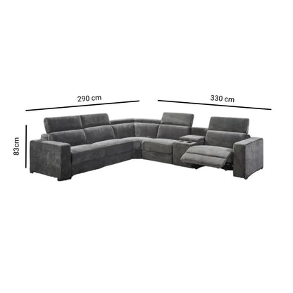 Renzo Electric Recliner Nappa Fabric Modular Corner Lounge