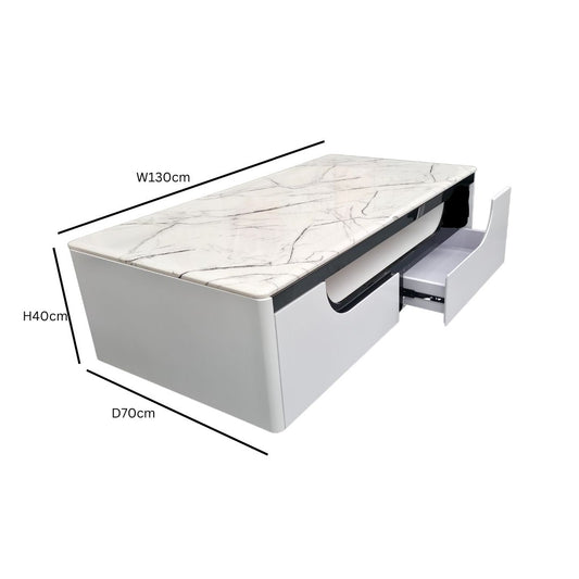 Sorrento Marble Coffee Table with Drawers