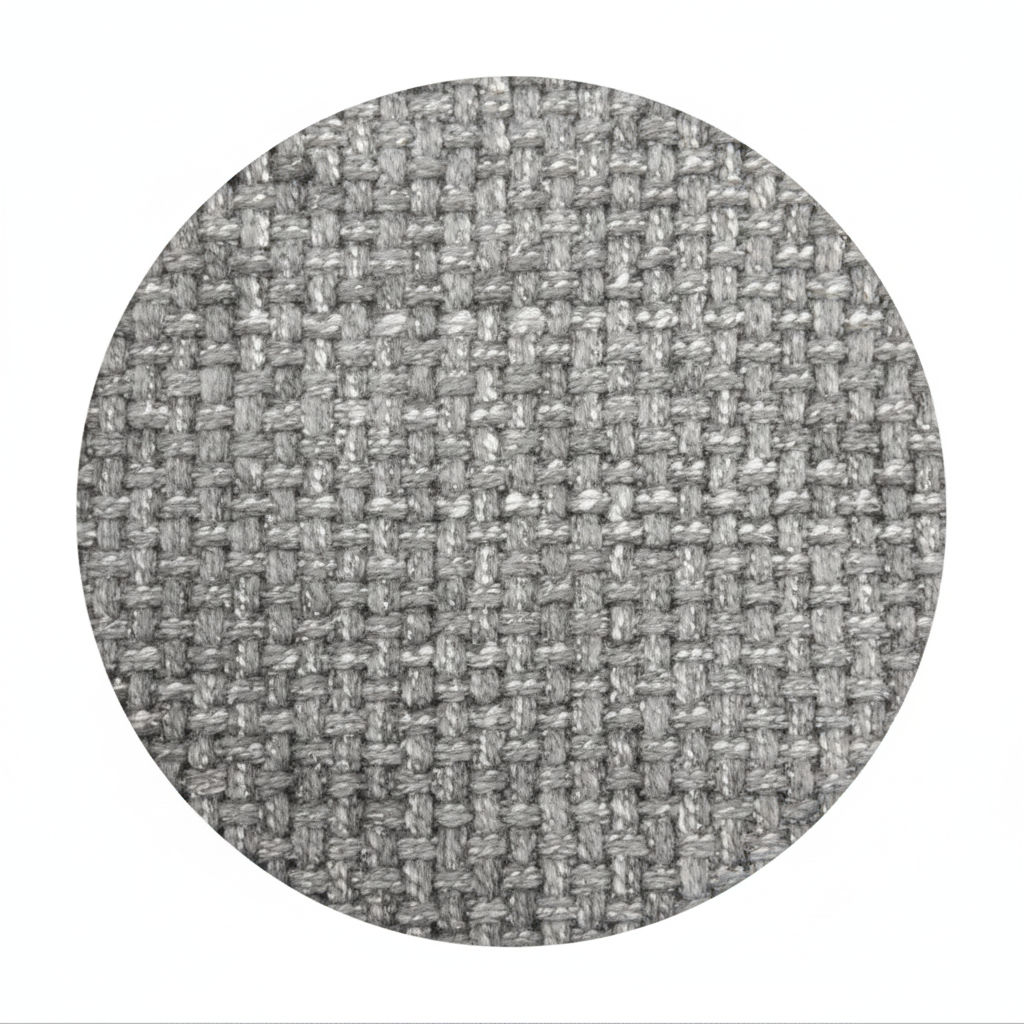 Direct Furniture Depot Atlas fabric upholstery swatch in a textured grey woven pattern