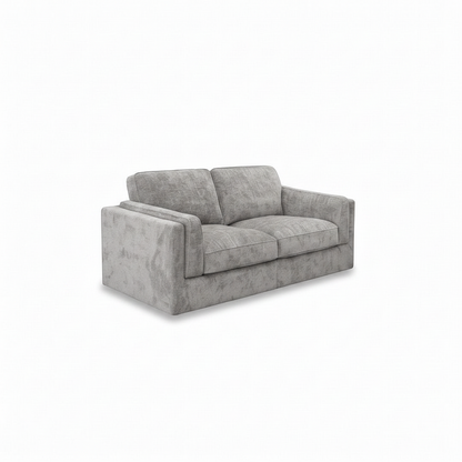 Direct Furniture Depot Atlas grey fabric 2-seater lounge with plush feather-filled cushions