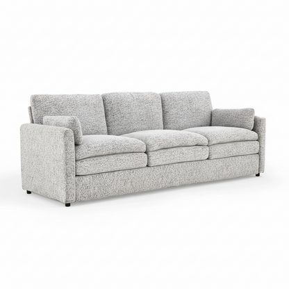 Direct Furniture Depot Aven 3 seater fabric lounge in light grey textured upholstery with removable cushions