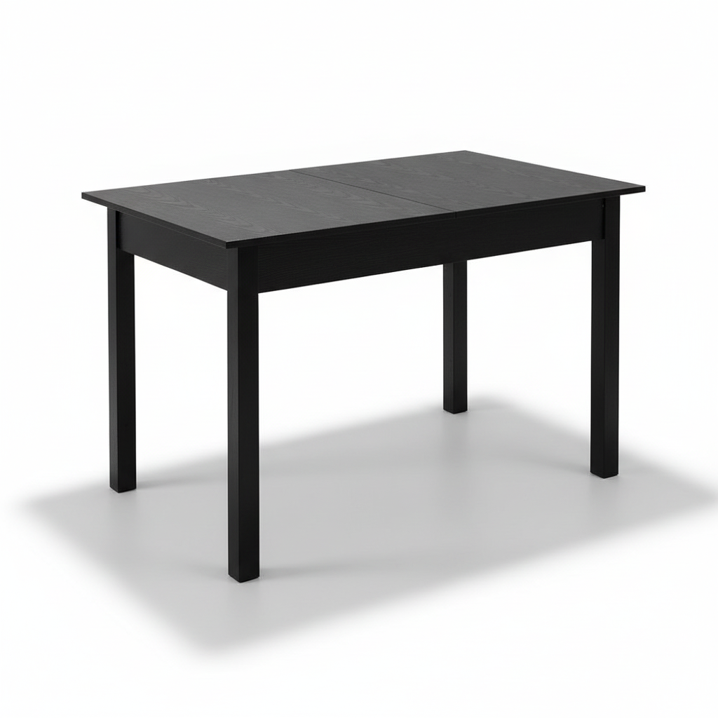 Direct Furniture Depot Oren black woodgrain extendable dining table with a clean contemporary design