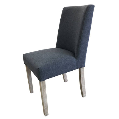 Direct Furniture Depot charcoal upholstered high-back dining chair with light wooden legs