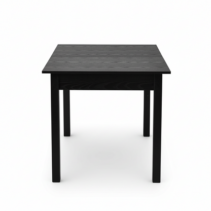Direct Furniture Depot Oren black woodgrain extension dining table in a compact square configuration