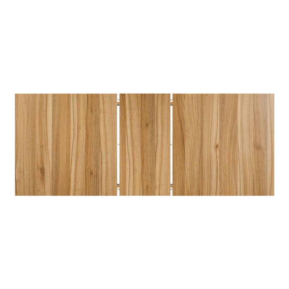 Direct Furniture Depot Oren extension dining table top view featuring a contemporary light woodgrain melamine finish.