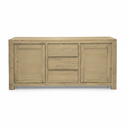 Direct Furniture Depot Watson buffet with two doors and three central drawers in a warm timber finish.