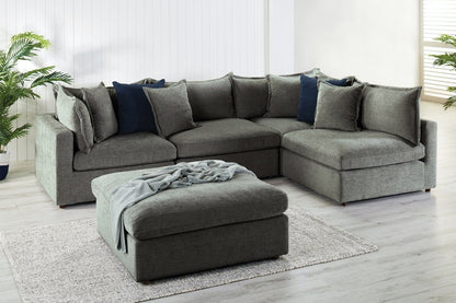 Elix Fabric Modular Corner Lounge with Ottoman